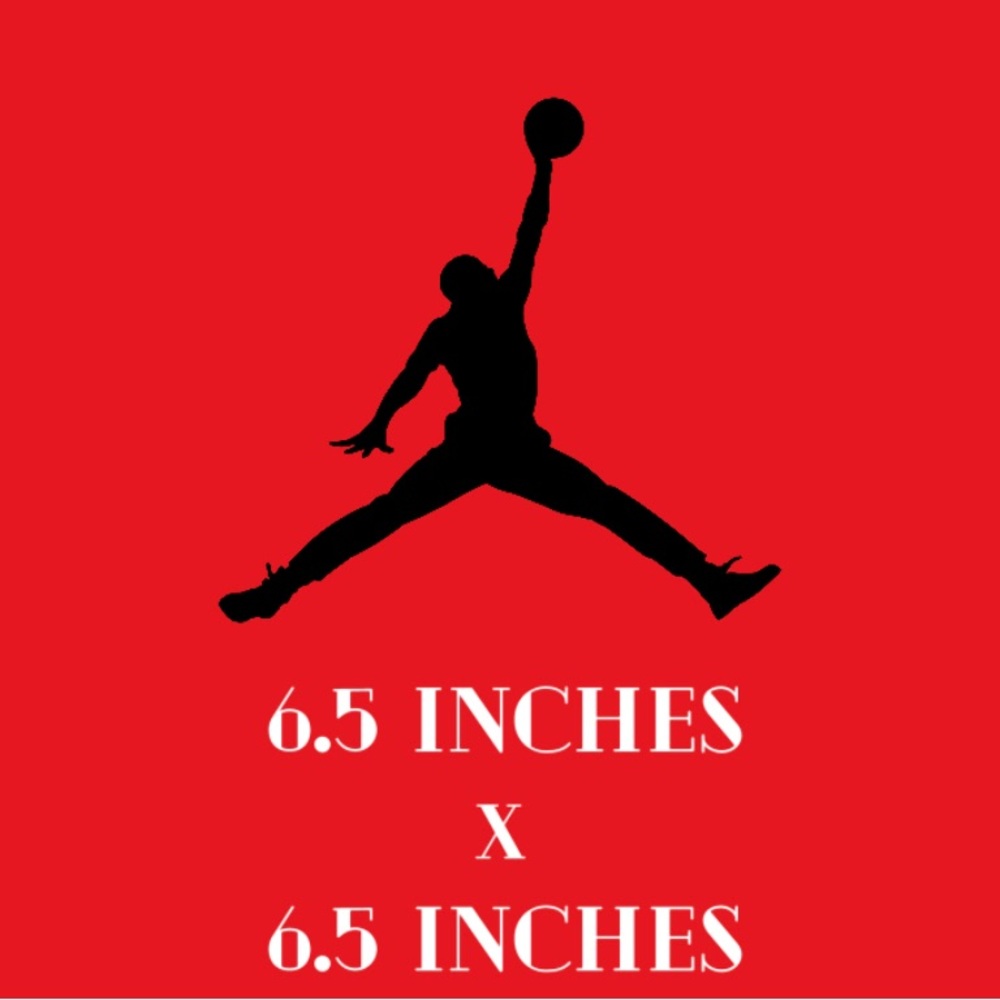 Black Jordan vinyl decal Iron on any shirt hoody or jacket. High quality decal.